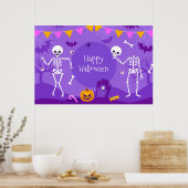 Happy Halloween Skeletons Poster (Keuken)
