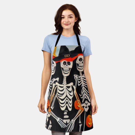 Happy Halloween Skeletons Schort (Gedragen)