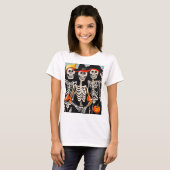 Happy Halloween Skeletons T-shirt (Voorkant volledig)