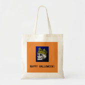 HAPPY HALLOWEEN SKULL CANVAS TAS (Voorkant)