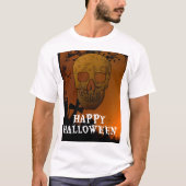 Happy Halloween Skull Decoration Design T-shirt (Voorkant)