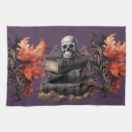 Happy Halloween Skull en boeken Theedoek