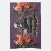 Happy Halloween Skull en boeken Theedoek (Verticaal)