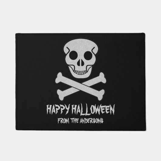 Happy Halloween Skull en Botten Doormat Deurmat (Voorkant)