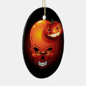 Happy Halloween Skull en Pumpkin Ornament (Rechts)