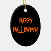 Happy Halloween Skull en Pumpkin Ornament (Achterkant)