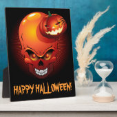 Happy Halloween Skull en Pumpkin Plaque Fotoplaat (Zijkant)