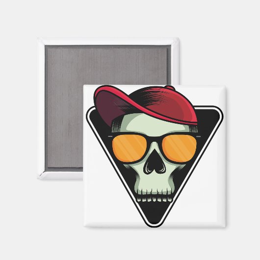 Happy halloween skull magneet (Voorkant / Achterkant)