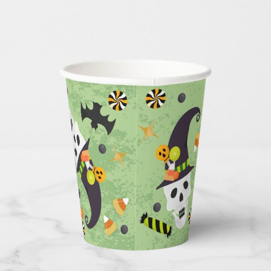 Happy Halloween Skull Party Papieren bekers (Rechts)
