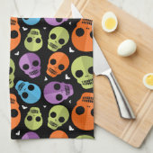 Happy Halloween Skull Pattern Theedoek (Quarter Fold)