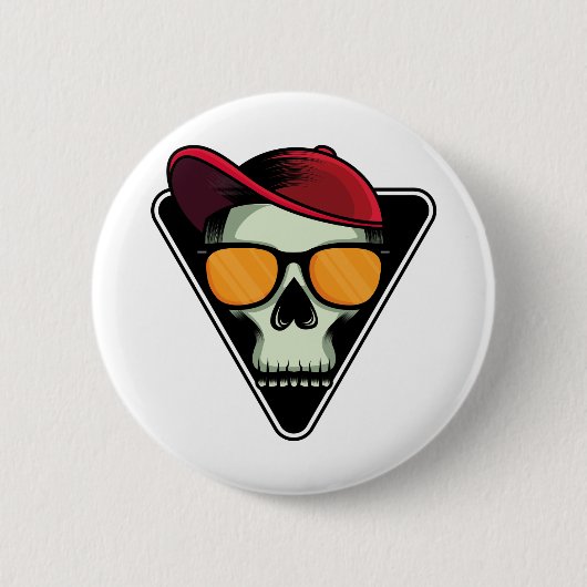 Happy halloween skull ronde button 5,7 cm (Voorkant)