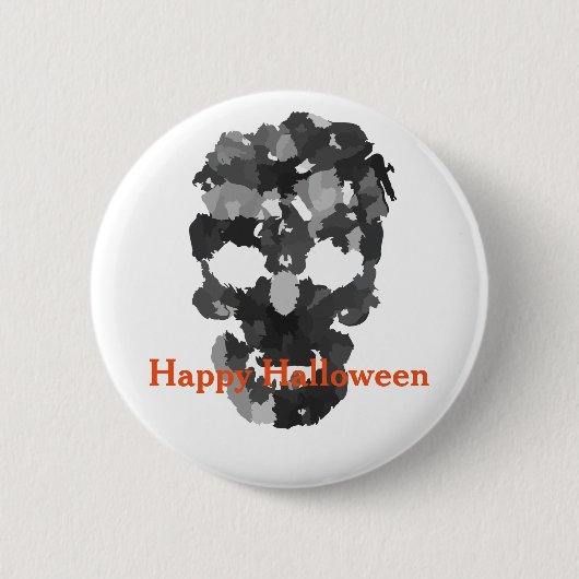 Happy Halloween Skull Ronde Button 5,7 Cm (Voorkant)