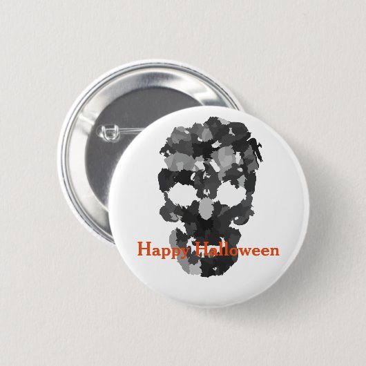 Happy Halloween Skull Ronde Button 5,7 Cm (Voorkant /achterkant)