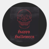 Happy Halloween Skull Ronde Sticker (Voorkant)