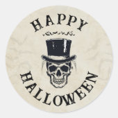 Happy Halloween Skull Ronde Sticker (Voorkant)