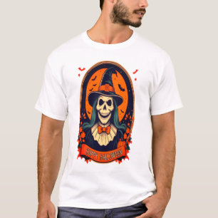 Happy Halloween Skull Witch T-shirt