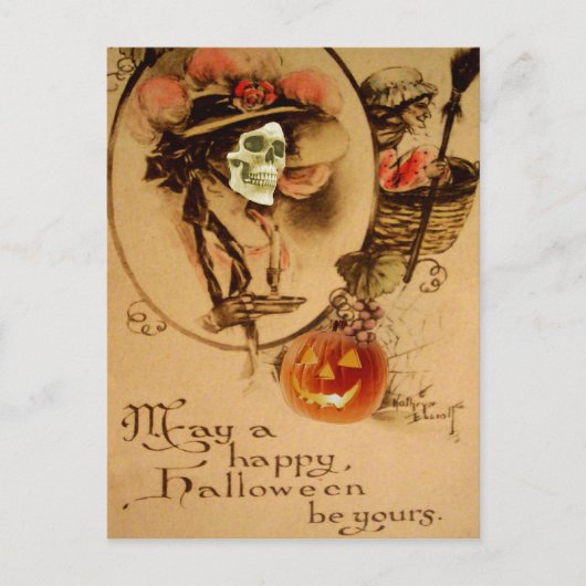 Happy Halloween Skull Zombie Undead Jack O Lantern Briefkaart (Voorkant)