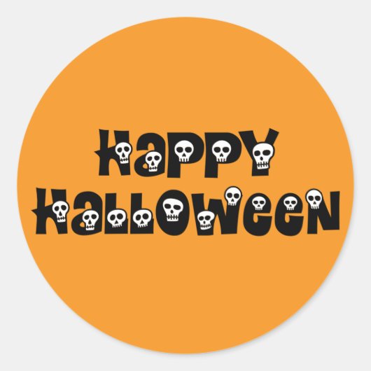 Happy Halloween Skulls Sticker (Voorkant)