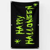 Happy Halloween slimy neon groen en zwart eng Spandoek (Verticaal)