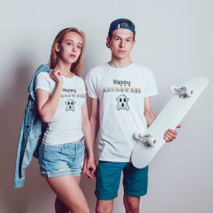 Happy Halloween Slogan Cobweb Grappig T-shirt