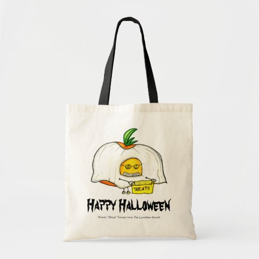 Happy Halloween, Smarty Ghost Tomato Tote Bag (Voorkant)