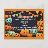 Happy Halloween Smiling Pumpkin Party Uitnodiging Briefkaart (Voorkant)