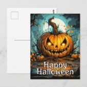 Happy Halloween | snode pompoen na middernacht Briefkaart (Voorkant / Achterkant)