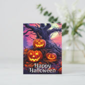 Happy Halloween | snode pompoen na middernacht Briefkaart (Staand voorkant)