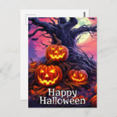 Happy Halloween | snode pompoen na middernacht Briefkaart (Voorkant / Achterkant)