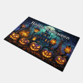 Happy Halloween | snoeiende pompoenen Deurmat (Schuin)