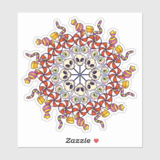 Happy Halloween Snoep Collage Sticker (Vel)