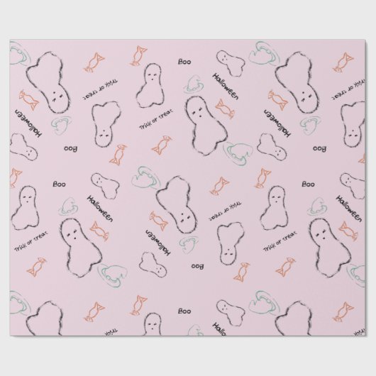 Happy Halloween Snoep Hand Lettering Doodle Cadeaupapier (Vlak)