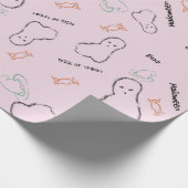 Happy Halloween Snoep Hand Lettering Doodle Cadeaupapier (Hoek)