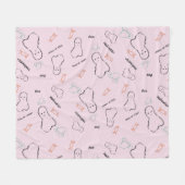 Happy Halloween Snoep Hand Lettering Doodle Fleece Deken (Voorkant (Horizontaal))