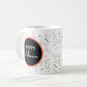 Happy Halloween Snoep Hand Lettering Doodle Koffiemok (Voorkant links)