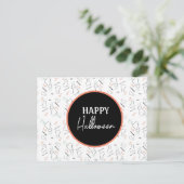 Happy Halloween Snoep Hand Lettering Doodles Briefkaart (Staand voorkant)