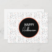 Happy Halloween Snoep Hand Lettering Doodles Briefkaart (Voorkant / Achterkant)