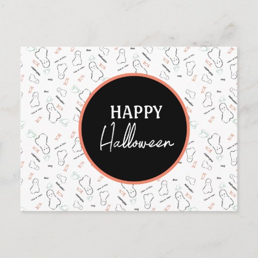 Happy Halloween Snoep Hand Lettering Doodles Briefkaart (Voorkant)