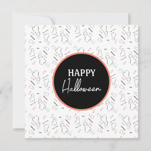 Happy Halloween Snoep Hand Lettering Doodles Kaart (Voorkant)