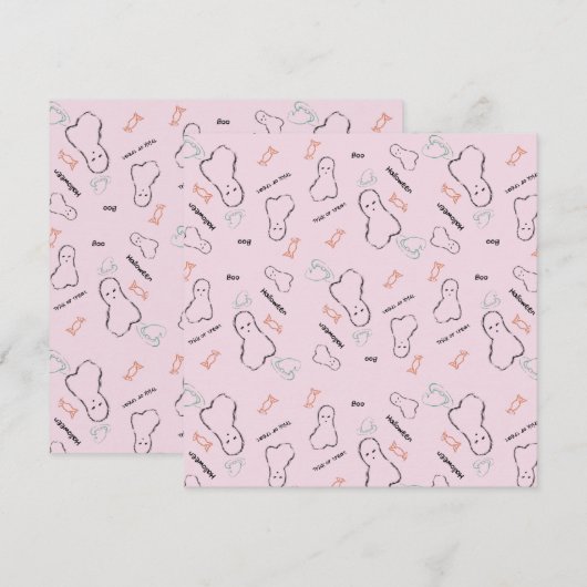 Happy Halloween Snoep Hand Lettering roze (Voorkant / Achterkant)