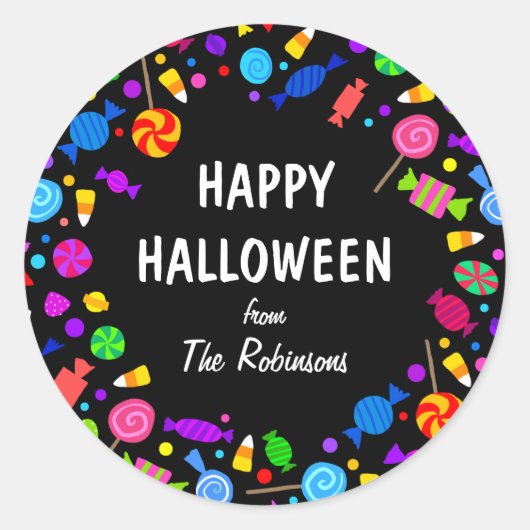Happy Halloween snoep maïs trick or treat sticker (Voorkant)