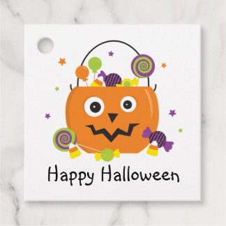 Happy Halloween Snoep Pail Gift of Favor Tags Bedankjes Labels