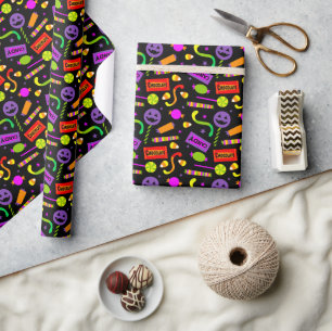 Happy Halloween Snoep Pattern Cadeaupapier