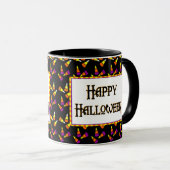 Happy Halloween Snoep Pattern op Black Coffee Mok (Voorkant rechts)