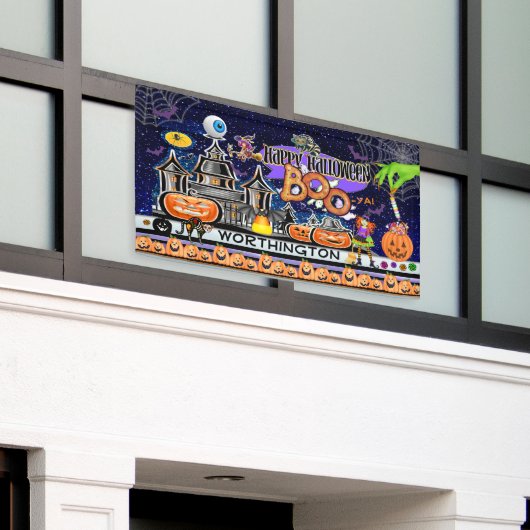 Happy Halloween! Spandoek (Buitenkant Gebouw)