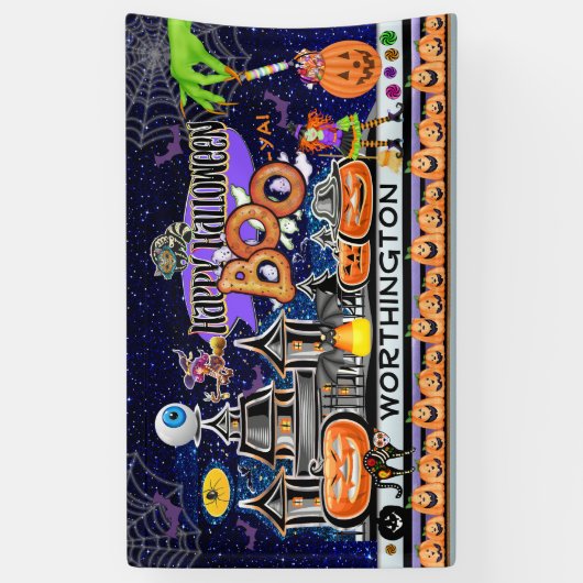 Happy Halloween! Spandoek (Verticaal)