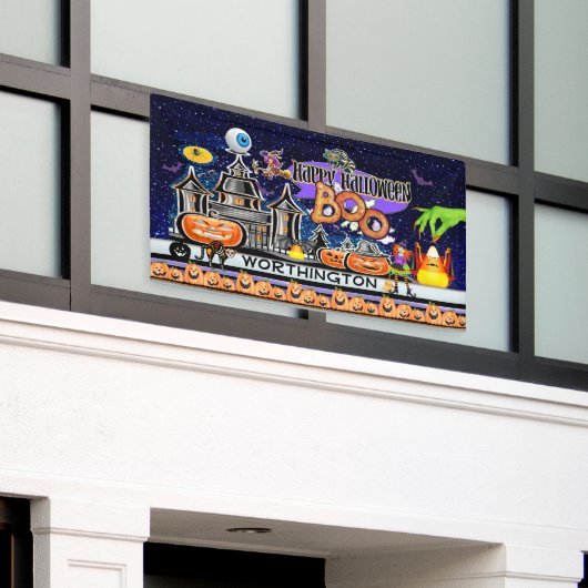 Happy Halloween! Spandoek (Buitenkant Gebouw)