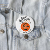 Happy Halloween Spider Badge Knop Naam Ronde Button 7,6 Cm (In situ)