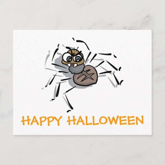 HAPPY HALLOWEEN SPIDER BRIEFKAART (Voorkant)