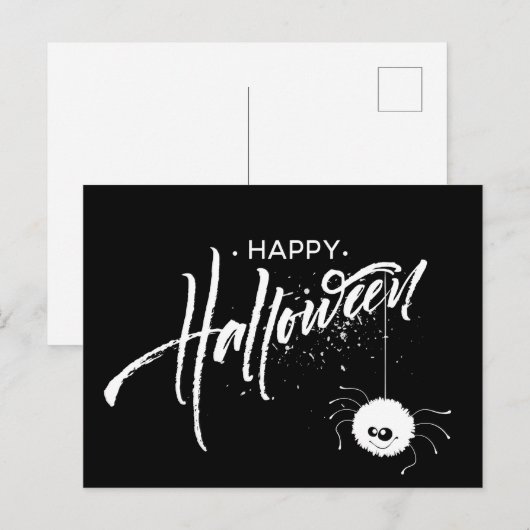 Happy Halloween Spider Briefkaart (Voorkant / Achterkant)